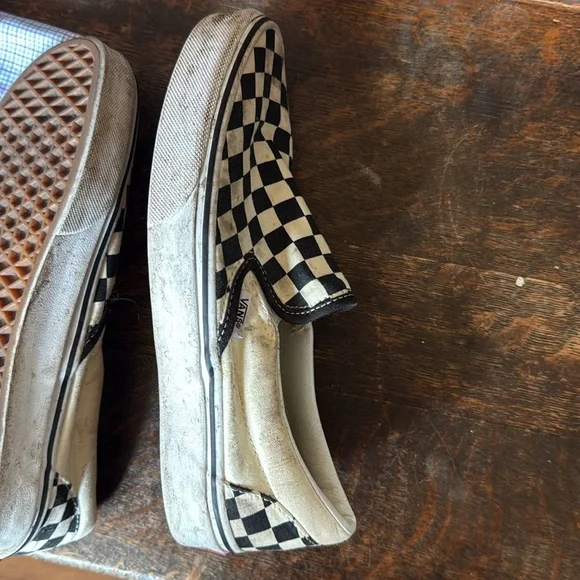 Vans Black and White Checkered Slip-On Sneakers - Picture 5 of 5